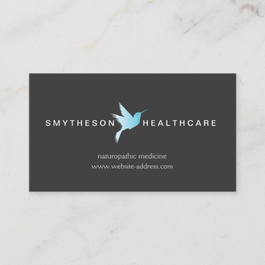Sky Blue Hummingbird Logo Gezondheid & Wellness Gr Visitekaartje (Voorkant)