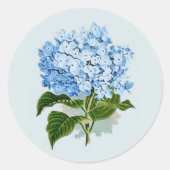  Sky Blue Hydrangea Ronde Sticker (Voorkant)