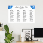 Sky Blue Hydrangea Wedding Table Seating Chart Poster (Thuiskantoor)