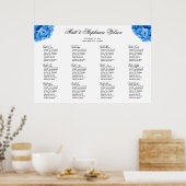 Sky Blue Hydrangea Wedding Table Seating Chart Poster (Keuken)