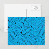 Sky blue Ik hou van cheerleading Briefkaart (Voorkant / Achterkant)