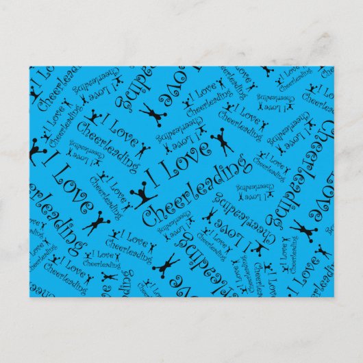 Sky blue Ik hou van cheerleading Briefkaart (Voorkant)