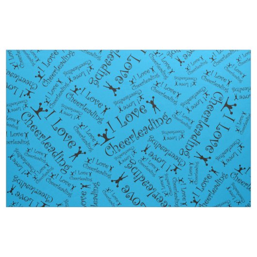Sky blue Ik hou van cheerleading Stof (Yard (91,4 cm))