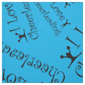 Sky blue Ik hou van cheerleading Stof (Swatch)