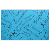 Sky blue Ik hou van cheerleading Stof (Fat Quarter)