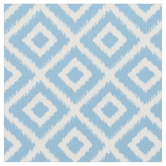 Sky Blue Ikat Diamonds Stof (Close Up)