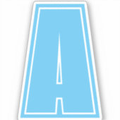Sky Blue Initiaal Monogram Kalligrafie Chic Sticker (Voorkant)