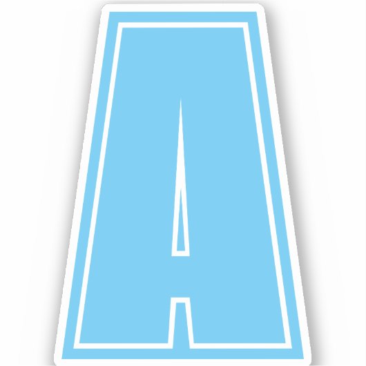 Sky Blue Initiaal Monogram Kalligrafie Chic Sticker (Voorkant)