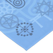 Sky Blue Interreligieuze Symbols Korte Tafelloper (Hoek)