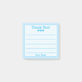 Sky Blue Jouw naam en hartstikke bedankt Post-it® Notes
