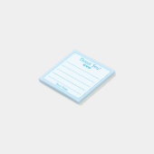Sky Blue Jouw naam en hartstikke bedankt Post-it® Notes (Schuin)