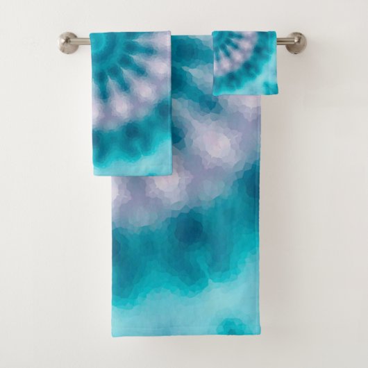 Sky blue kaleidoscoop bad handdoek (Insitu)