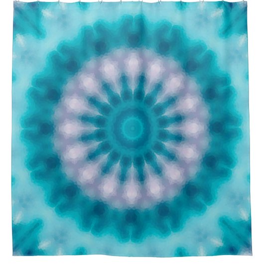 Sky blue kaleidoscoop douchegordijn (Voorkant)