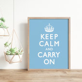 Sky Blue Keep Calm en Carry on Poster