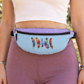 Sky Blue Lavender Colorblock Feather Art - Graphic Heuptasje