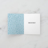 Sky Blue Leopard Print Dank u Bedankkaart (Binnen)