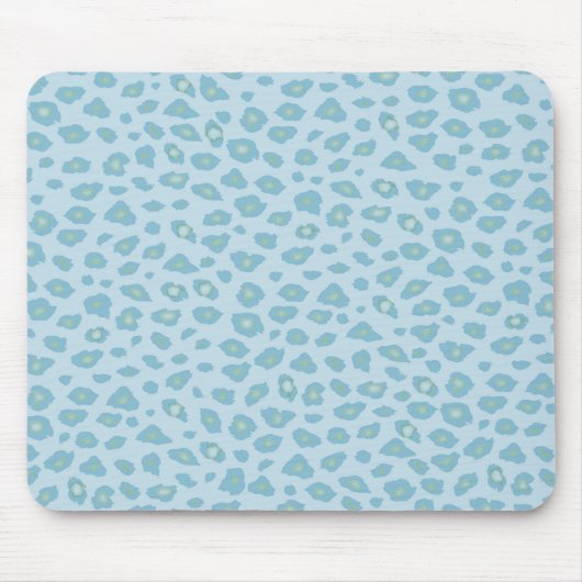 Sky Blue Leopard Print Muismat (Voorkant)