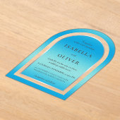 Sky blue light gradient wedding acryl uitnodigingen (Laagn)