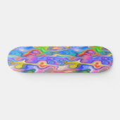 Sky Blue Light Licht Lime Green Paarse Wave Art Persoonlijk Skateboard (Horizontaal)