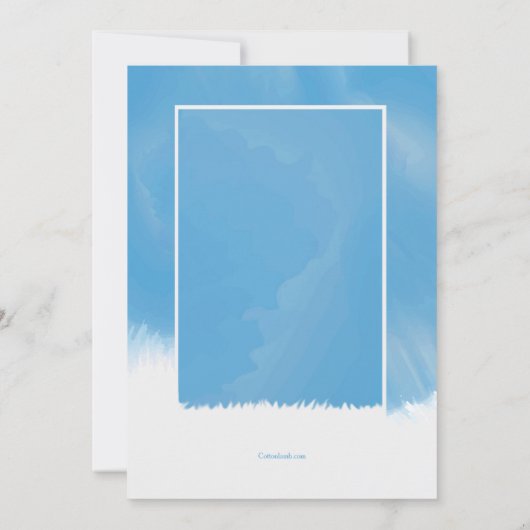 Sky Blue Lijst Afstuderen Uitnodiging (Achterkant)