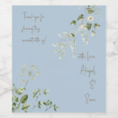 Sky Blue met liefde groen bruiloft Wijn Etiket (Enkel label)