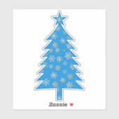 Sky Blue met Snowflakes kerstboomsticker Sticker (Vel)