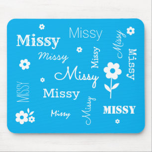 Sky Blue met White Flowers, Gepersonaliseerd Muism Muismat