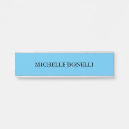 Sky Blue Minimalist Plain Legible Modern Deurbordje