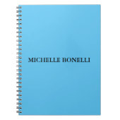 Sky Blue Minimalist Plain Legible Modern Notitieboek (Voorkant)