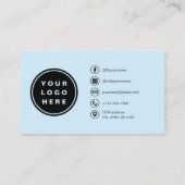 Sky Blue Modern Minimalist Photo with QR Code Visitekaartje (Achterkant)