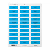 Sky Blue Modern Minimalist Plain Etiket (Full Sheet)