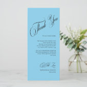 Sky Blue Modern Place Setting Thank You Card Programmakaart (Staand voorkant)