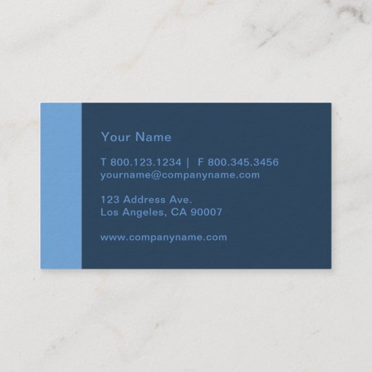 Sky Blue Modern Visitekaartje (Achterkant)