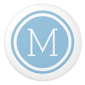 Sky Blue Monogram Gepersonaliseerde Ladeknop Keramische Knop (Voorkant)