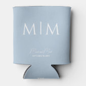 Sky Blue Monogram Script Namen Bruiloft Koelbox Blikjeskoeler (Voorkant)