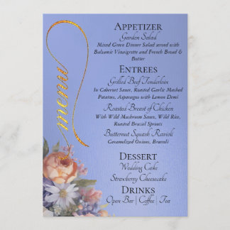 Sky Blue - Monogram, Wildflowers & Thank You  Menu