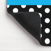 Sky Blue Monogram Zwart Wit Polka Dot Muismat (Hoek)