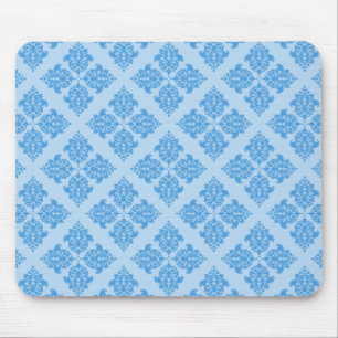 Sky Blue Moroccan Damask Muismat