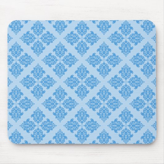 Sky Blue Moroccan Damask Muismat (Voorkant)