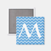 Sky Blue Moroccan Moods Chevrons Magneet (Voorkant / Achterkant)