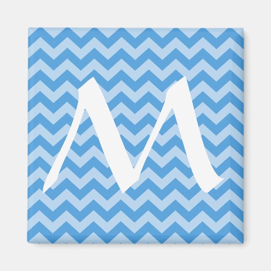 Sky Blue Moroccan Moods Chevrons Magneet (Voorkant)