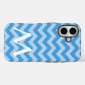 Sky Blue Moroccan Moods Chevrons met Monogram Case-Mate iPhone Case (Achterkant (horizontaal))