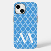 Sky Blue Moroccan Moods Quatrefoil Case-Mate iPhone Case (Achterkant)