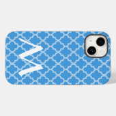 Sky Blue Moroccan Moods Quatrefoil Case-Mate iPhone Case (Achterkant (horizontaal))