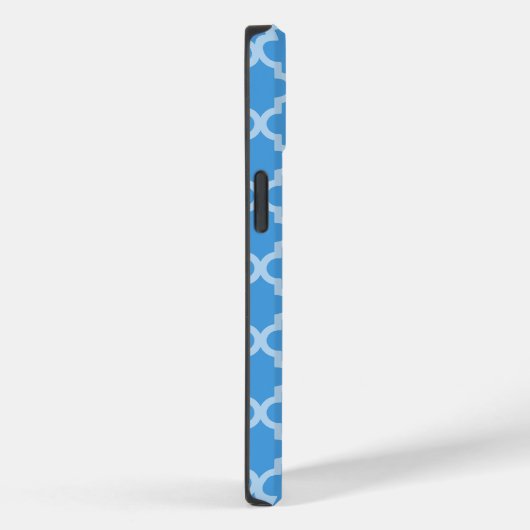 Sky Blue Moroccan Moods Quatrefoil Case-Mate iPhone Case (Achterkant / Rechts)