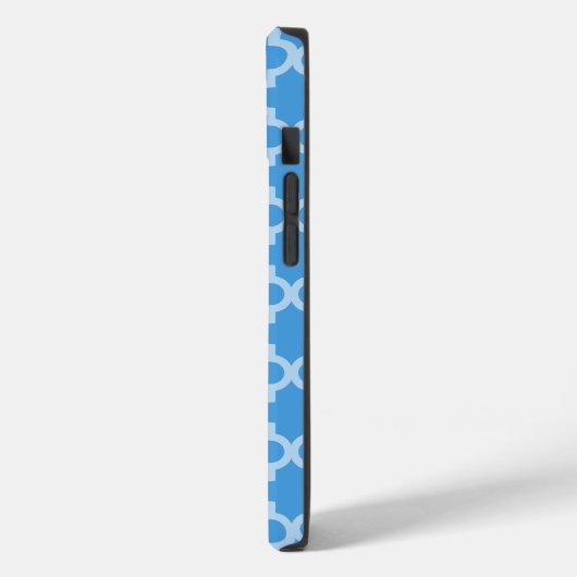 Sky Blue Moroccan Moods Quatrefoil Case-Mate iPhone Case (Achterkant / Links)
