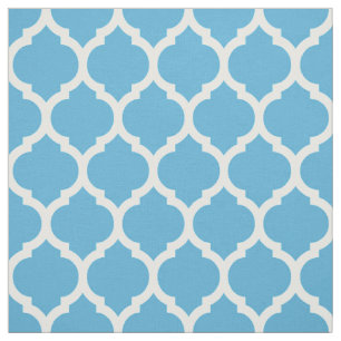 Sky Blue Moroccan quatrefoil Patroon Stof