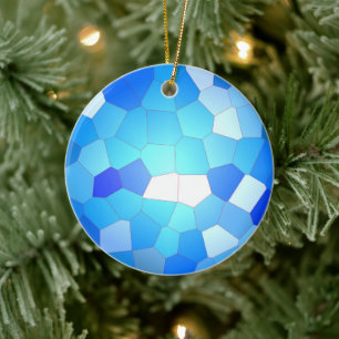 Sky Blue Mosaic Patroon Keramisch Ornament