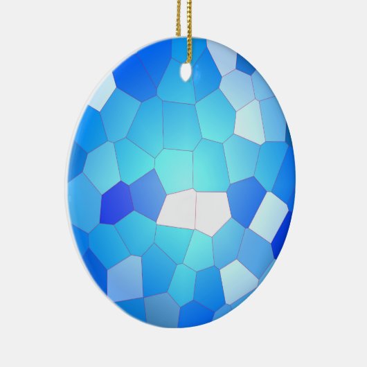 Sky Blue Mosaic Pattern Keramisch Ornament (Rechts)