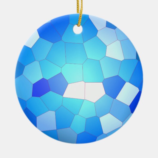 Sky Blue Mosaic Pattern Keramisch Ornament (Voorkant)